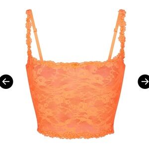 SKIMS NWT Limited Edition Stretch Lace Cami in Neon Orange XL
